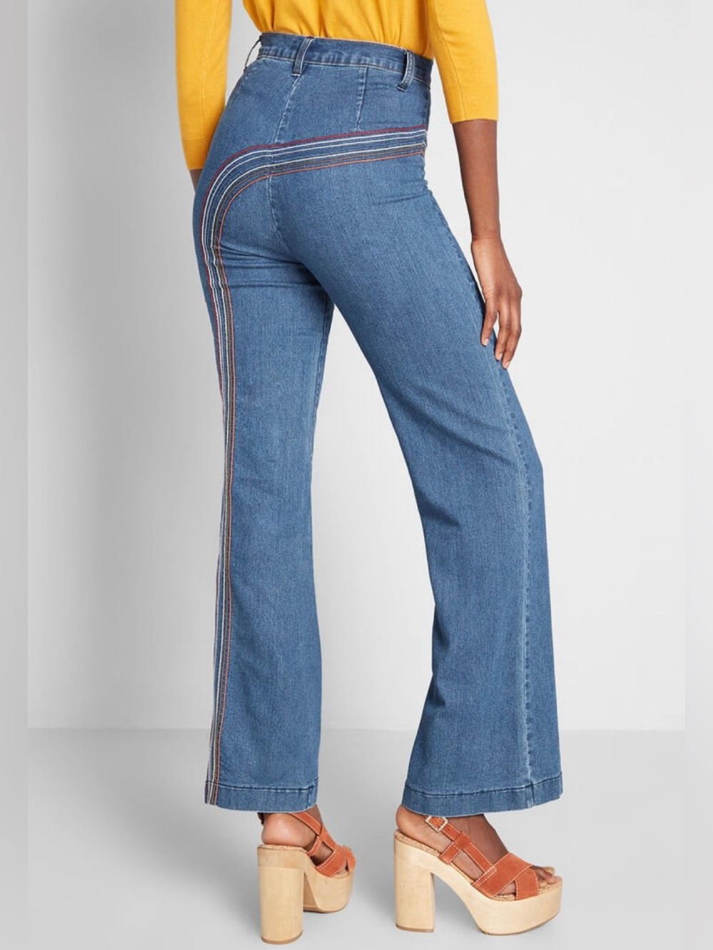 NWT Modcloth Rainbow Flare Jeans Size US 8 Vintage - Picture 2 of 10